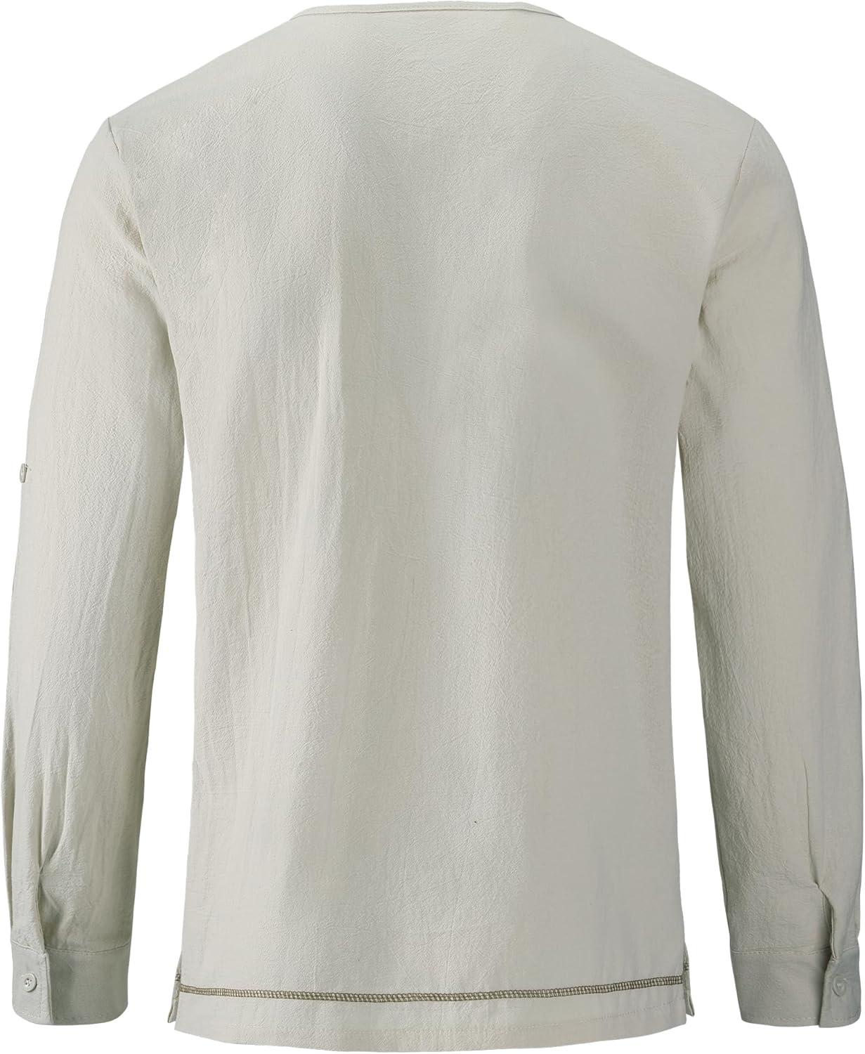 Mens Long Sleeve Cotton Lace up Shirts for Renaissance Pirate Viking Medieval Cosplay Costume Without Belt - Image 4