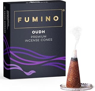 Fumino® Oudh Fresh Incense Cones 20 per Box Masala Agarbatti Joss Scent Fragrance for Relaxation and Meditation, Home and House Decor