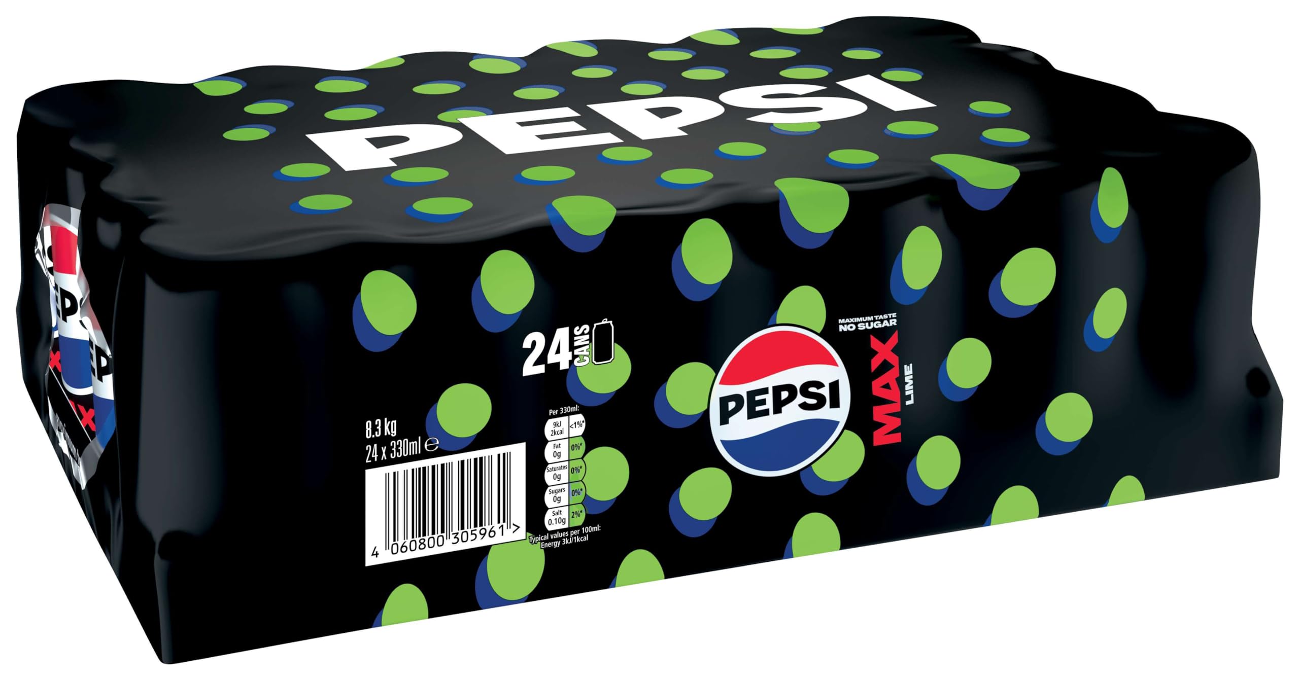 PepsiMax Lime No Sugar Cola Cans 24 x 330ml