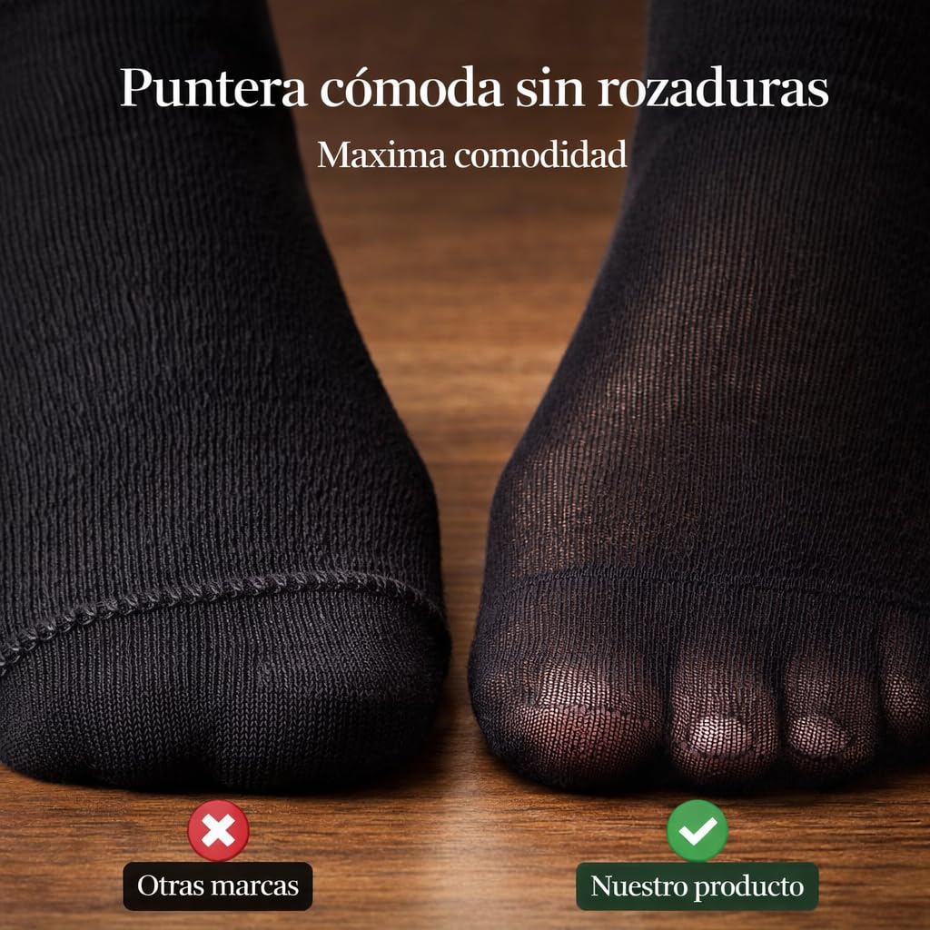 Calcetines de Bambú para Hombre, Pack de 4 Pares, Sin Costura, Transpirables y Suaves, Calcetines Ejecutivos Finos, Antiolor y Antibacterianos, Negro, Talla 40-46