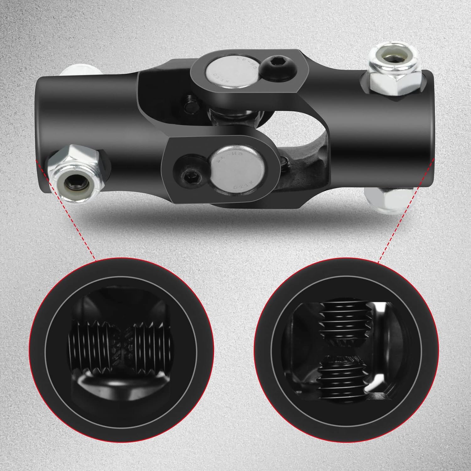 cciyu Black Steering joints 3/4"DD X 3/4"DD U-Joint Shaft 96mm
