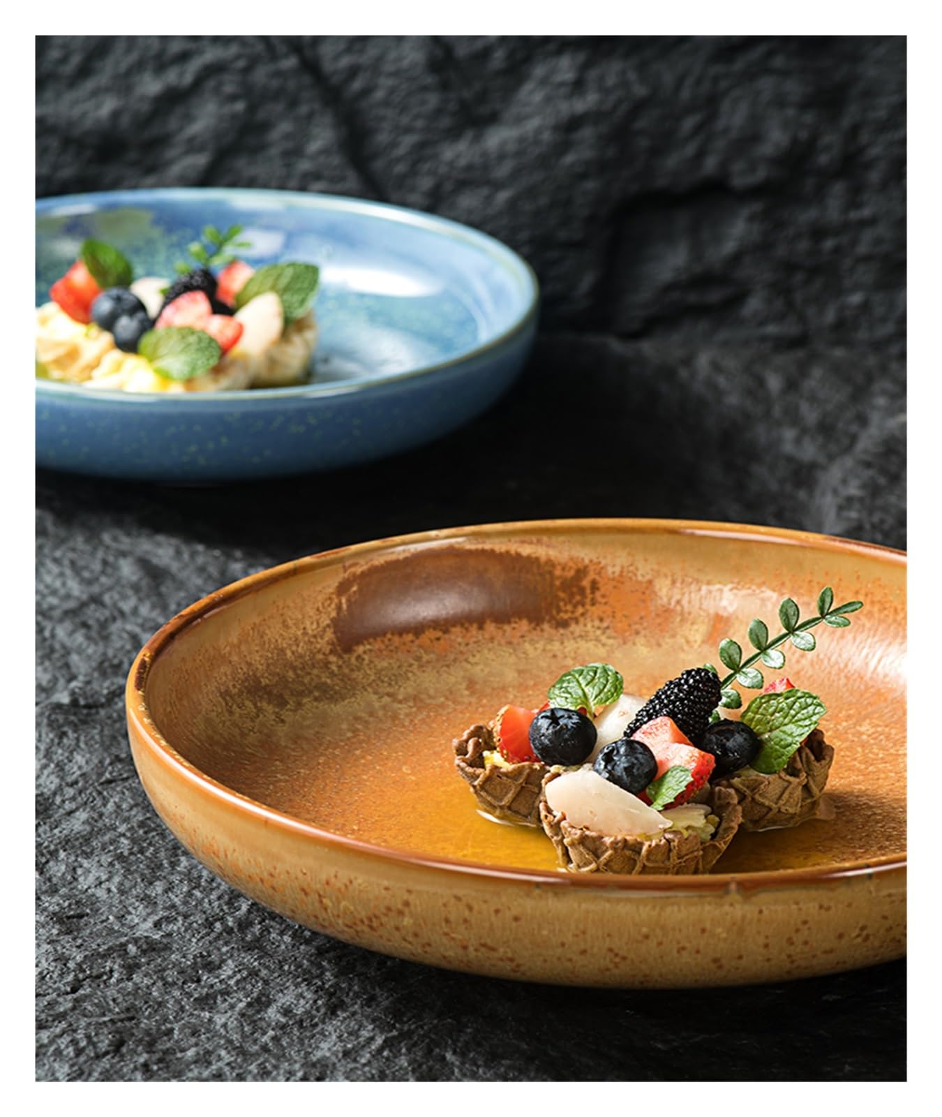 Plates Style Japonais Assiette à Plat en Céramique Creative Fish Plat Bol Vaisselle Assiette Occidentale Assiette à Dessert(A)