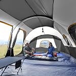 CAMPROS CP Tente 12-Person-Camping-Tents,3 Chambre Tentes familiales,Tente familiale étanche avec la pluie de haut,6 Grandes fenêtres Mesh, double couche, facile à installer, portable avec sac de transport 20' x 9' x 72"(H)