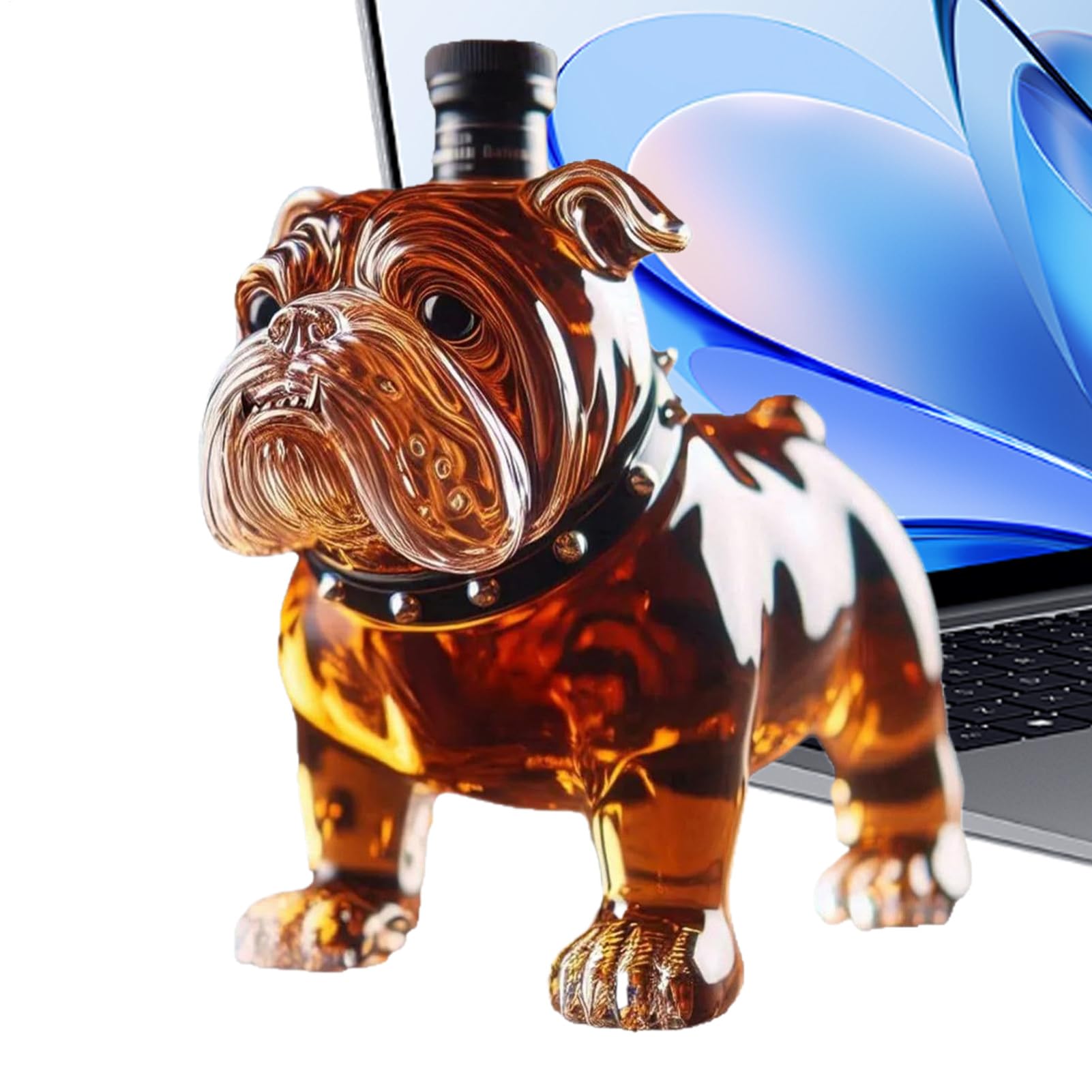 Décanteur d'alcool de collection en forme de chien - Carafe à liqueur artisanale pour salon