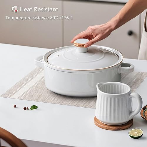 Miniatura 193 de AHHFSMEI Juego de 6 manteles individuales para mesa de comedor, manteles individuales de vinilo tejido de plástico, antideslizantes, aislamiento