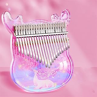 Kalimba 17 21 Teclas Acrílico Kalimba Rosa Pulgar Piano Principiante Dedo Piano Instrumentos Musicales (Color : A 21 Keys)