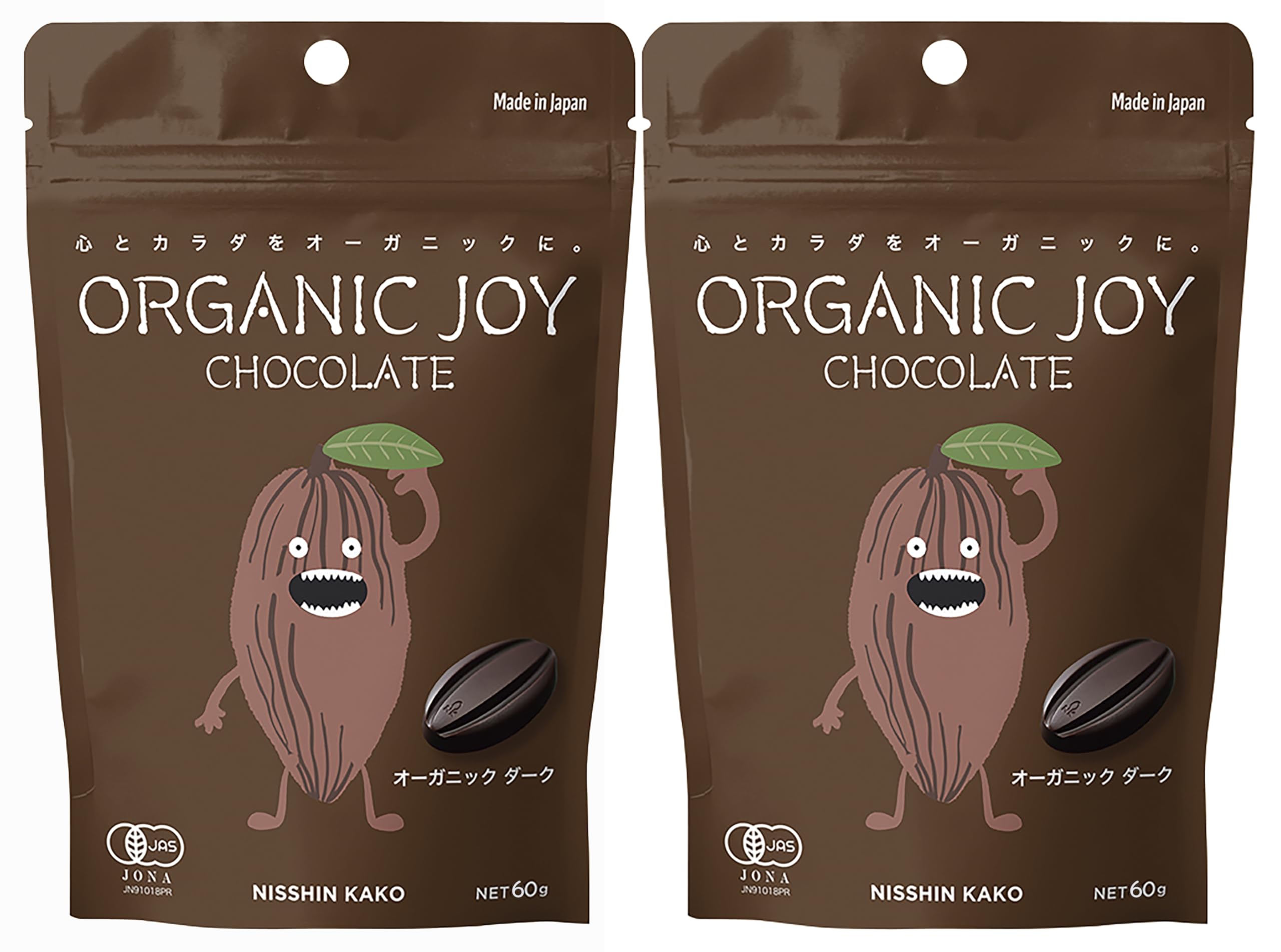 Amazon | ORGANIC JOY CHOCOLATE オーガニックダーク 60g×2パック 有機