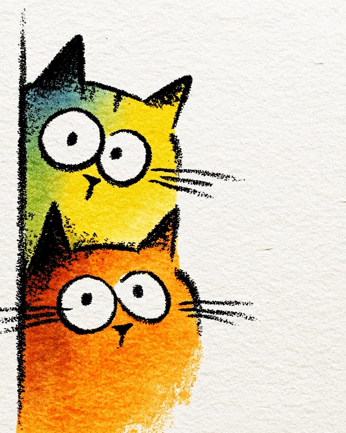 Liubaishi Multicolour Paint By Numbers Kit For Adults, Dual Cat Theme, 40X50 Cm, Acrylic On Canvas, 240 G
