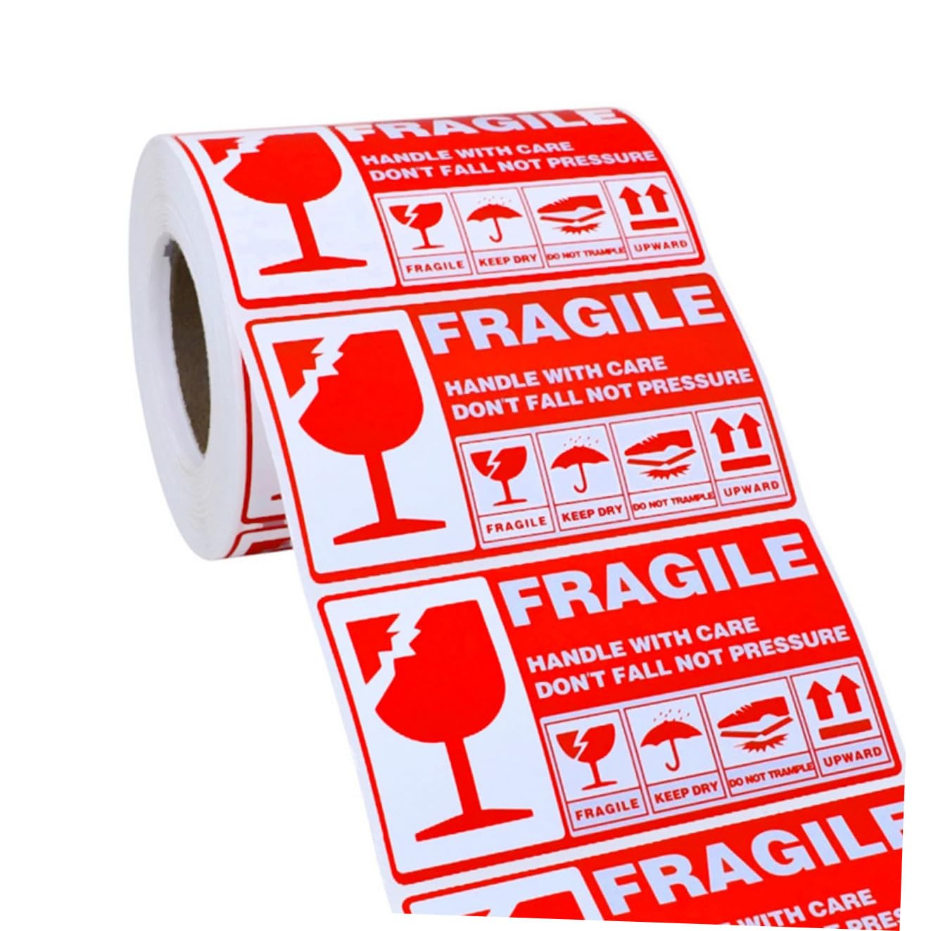 Etichette Autoadesive Pezzi 300 Carta in Rosse Fragile | Perforazione, Adesivo Tenace, Design Leggero, per Imballaggio e Spedizioni, Formato Pratico