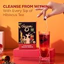 CHAYAM Hibiscus Green Tea Bags | 20 Pyramid Tea Bags | Dried Hibiscus Flowers, Beetroot, Ginger & Lemongrass | Supports Stress Relief, Detox & Skin Glow gallery image