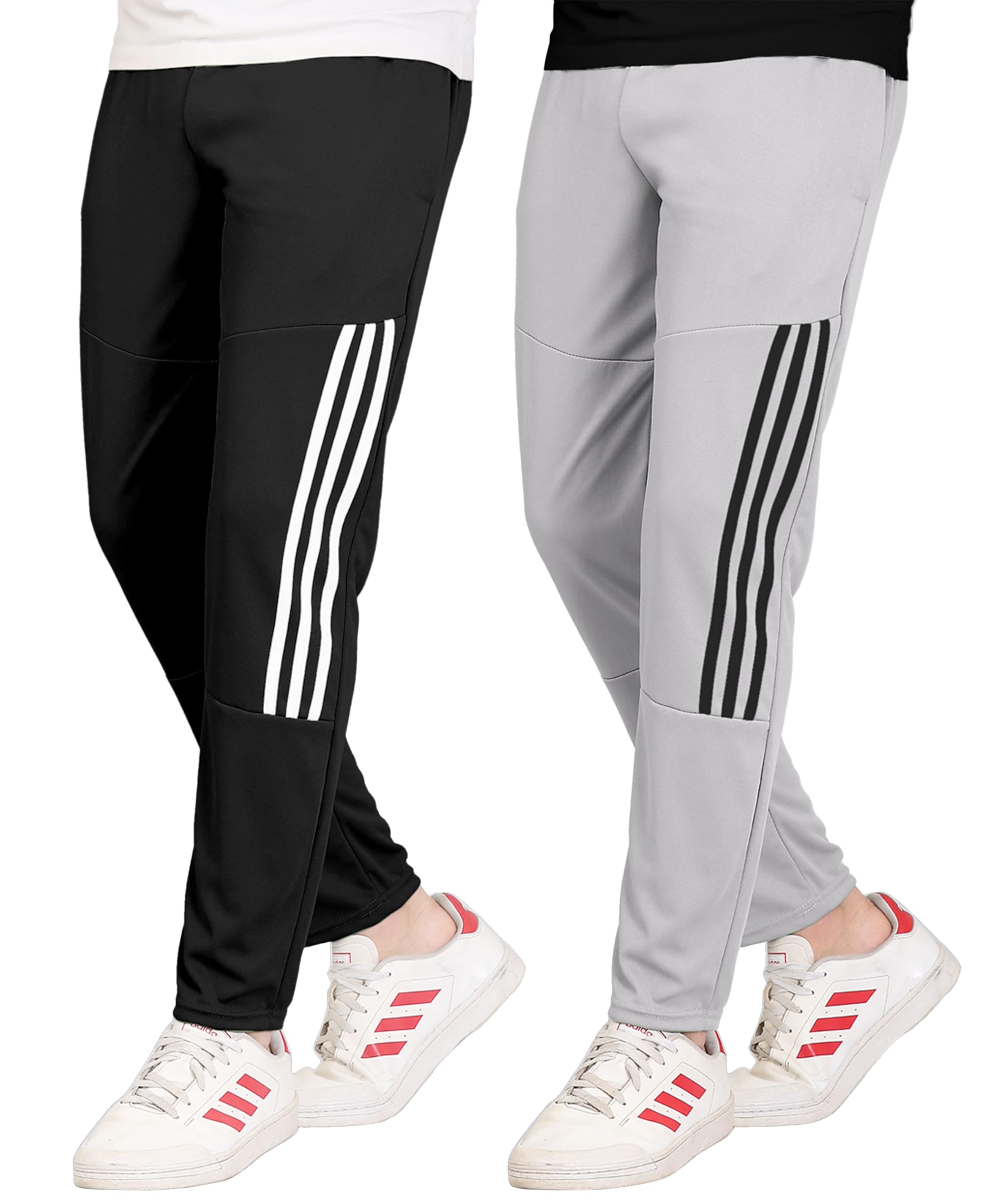 urban buccachi Men's Lycra Blend Mid-Rise Track Pants (Pack of 2) | Flexi Waist Joggers with Side Pockets | Solid Straight-Fit Sports & Casual Wear-picture-20