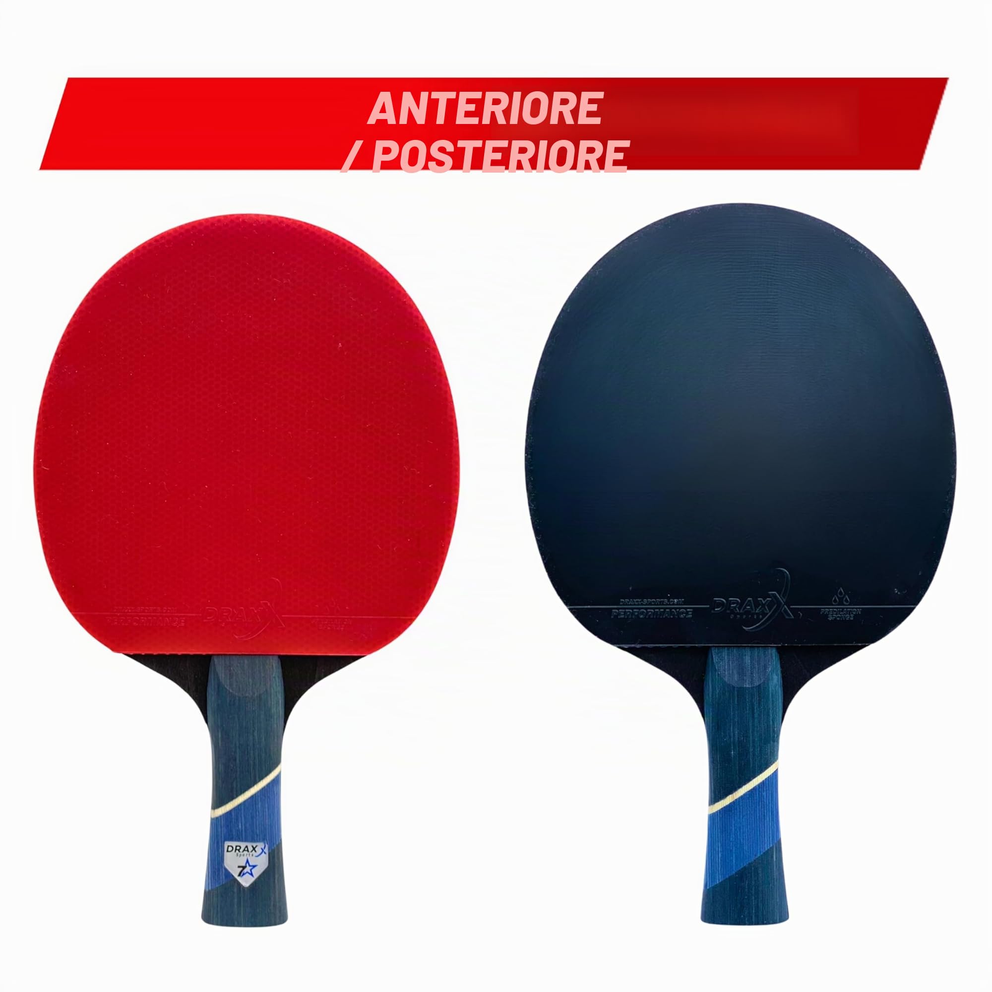 Racchette da ping pong Carbon Series | Intermedio - avanzato | Principiante e professionista | Custodia protettiva rinforzata | Allenamento e competizione