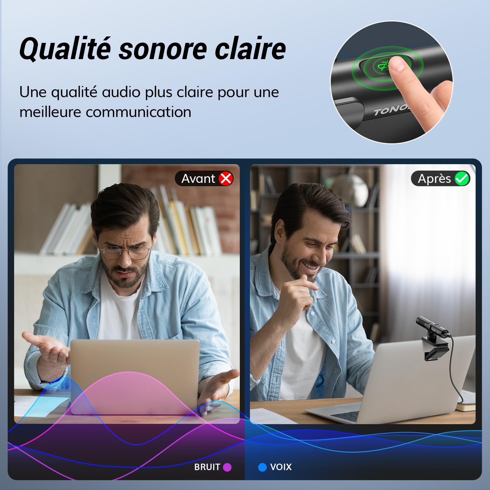 TONOR USB Micro pour PC Ordinateur, Microphone de Conférence Réglable Multi-Angle avec Interrupteur Muet et Indicateur LED pour de Bureau, Skype, Youtube, Vidéo, Plug & Play pour MacOS Windows, 200cm