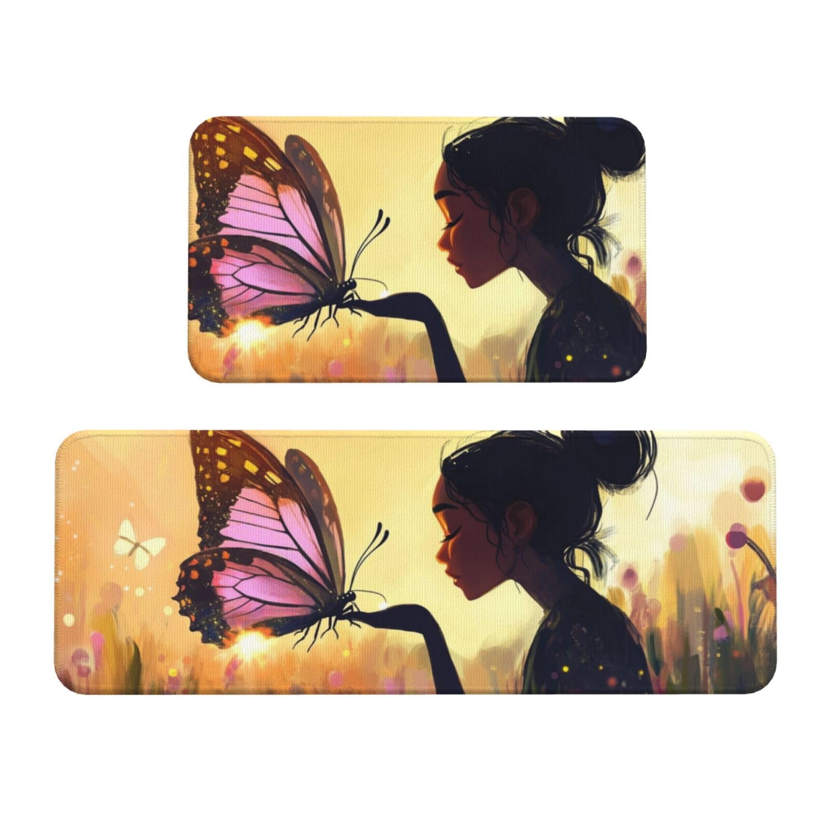 Alfombra de cocina acolchada con diseno de mariposa para llenar de magia tu hogar