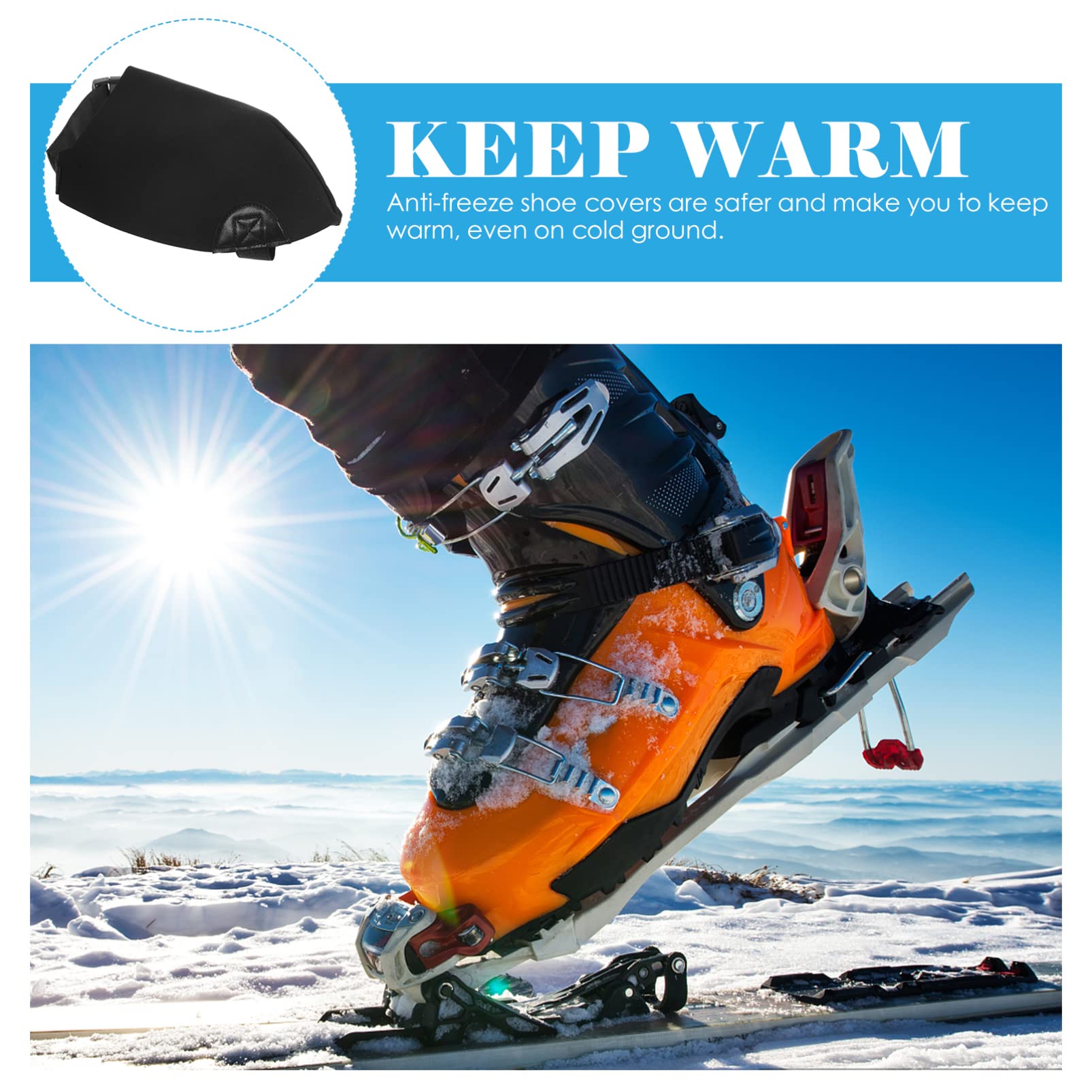 5pares Cubiertas De Calzado Impermeables y Anticongelantes para Esquí Polainas Resistentes Al Viento y Duraderas Protector De Zapatos para Actividades Al Aire