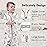 FIEMOL Baby Sleep Sack 0-6 months, 100% Cotton Sleeping Sack for Newborn and Infant, 3 Pack Baby Wearable Blanket for Boy and Girl, 0.5 Tog Lightweight Double Zipper Sleep Bag Grey Moon Bear