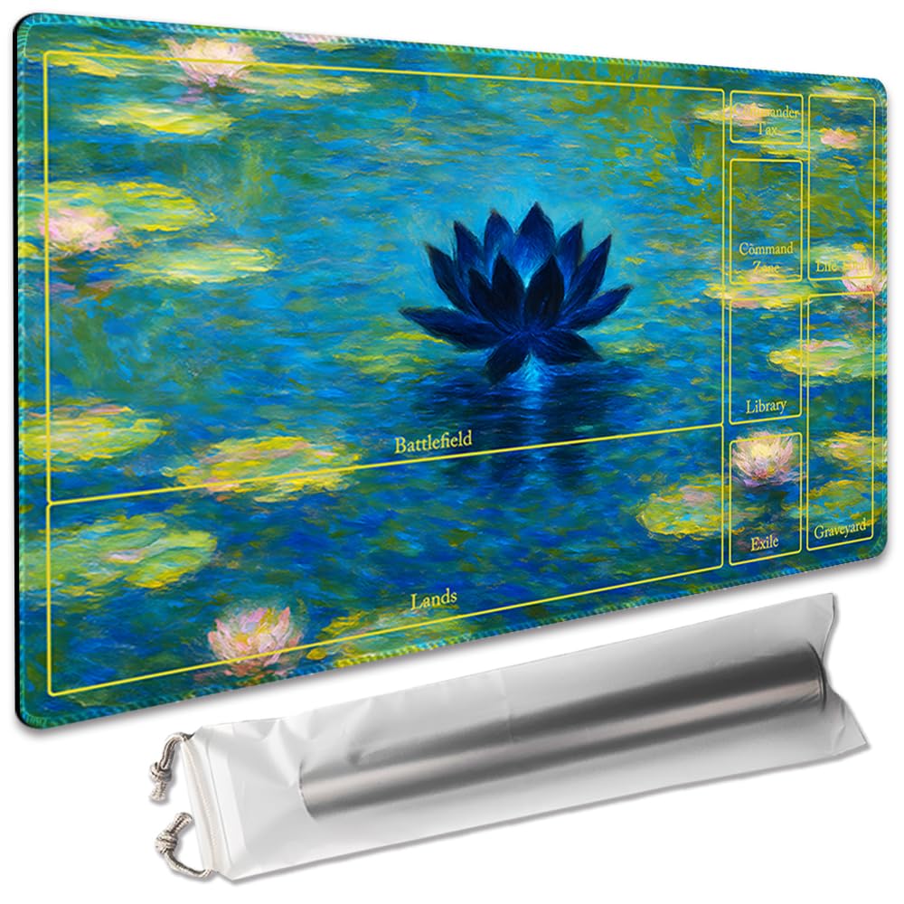 Board Game 14x24in MTG Playmat Compatible for OCG CCG RPG TCG Playmats (Zone-The Blooming Night Lotus) โ image 1