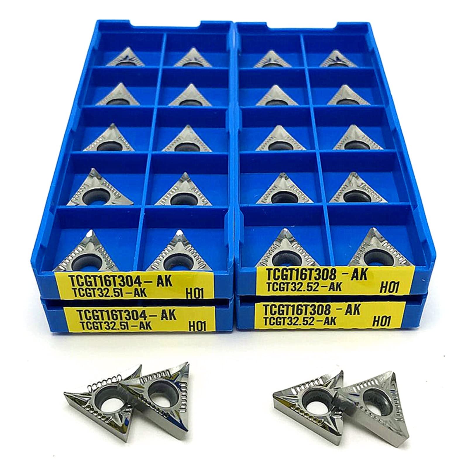 TCGT16T308 AK H01 Utensile for tornitura interna in alluminio Inserti in metallo duro Utensile da taglio TCGT 16T308 Inserto for tornitura Utensili in alluminio rame ( Size : TCGT16T308 AK H01 , Color