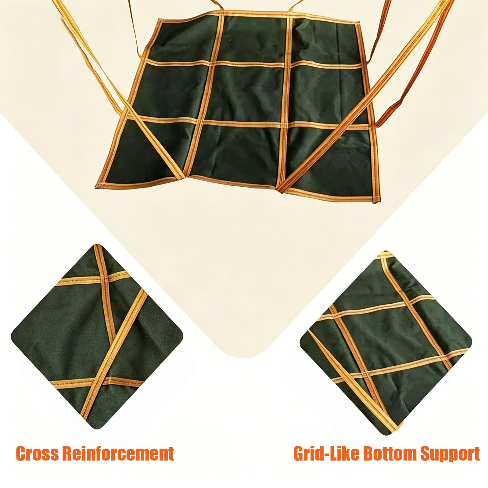 Rete di Sollevamento in Tela Resistente con Maniglie e Cinghie rinforzate per edilizia, allestimento, trasloco, Traino e Sollevamento – 1,0 x 1,0 m (39,37 x 39,37 Pollici)