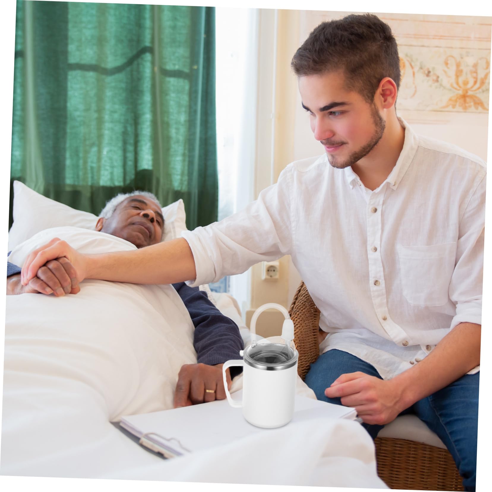Anneome Spillproof Trinkbecher für Erwachsene Sippy Cup mit Ergonomischem Griff für Senioren und Menschen mit Behinderungen Auslaufsicher für Wasser Milch Saft und Suppe