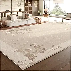 Tapetes laváveis para sala de estar, resistentes a manchas e fáceis de limpar, tapetes macios que não caem para quarto, sala de jantar, escritório, decoração de casa, bege F 60 x 160 cm