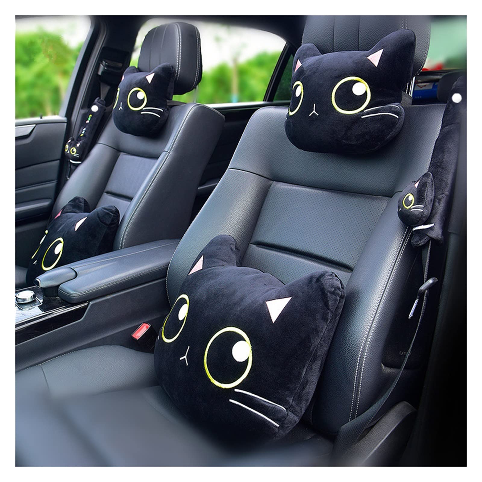 Cuscino poggiatesta for auto a forma di gatto, morbido, con supporto lombare, for ragazze.(1pcs headrest pillow)