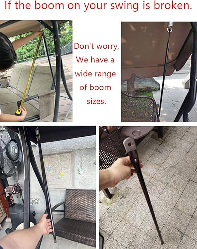 Miniatura 6 de Varillas colgantes de metal para jardín, varillas de repuesto para columpio, varillas de metal redondas para asiento de columpio de jardín, brazo