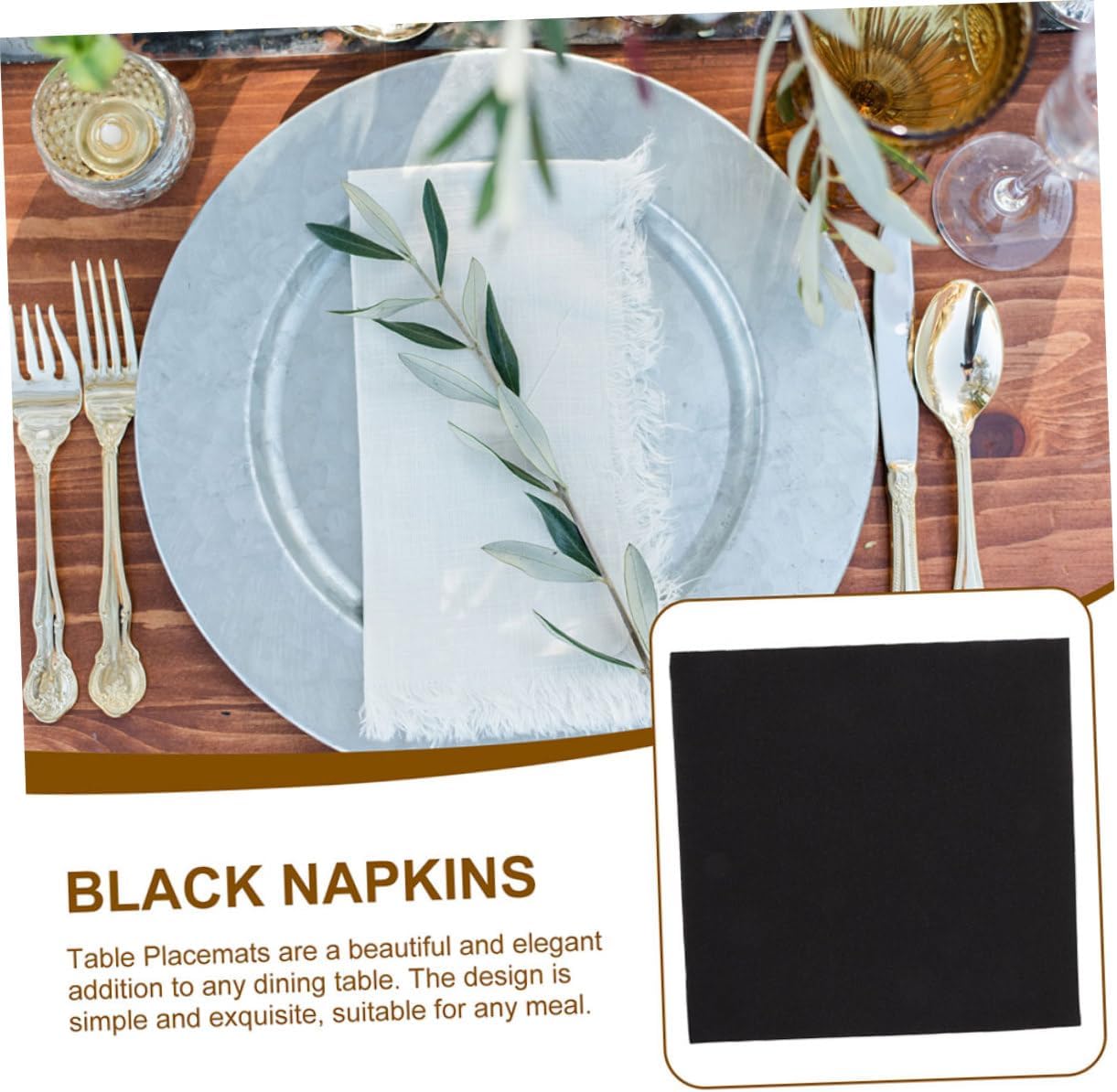 Disposable Black Dinner Napkins, Thickened Paper Napkins 40x40cm, 100 Pieces Set for Hotel, Party, Wedding Table Decor, Household Event Supplies