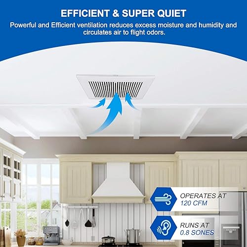 Miniatura 4 de Simple Deluxe - Ventilador de ventilación para cuarto de baño, motor CA, 120 CFM, color blanco