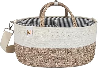Marie Madeleine Organizador de Pañales, Cesta Bebé, Canastilla para Recién Nacido, Cesta Organizadora de Pañales, Regalo para Bebé Recién Nacido, Organizador de Cuna con 3 Compartimientos