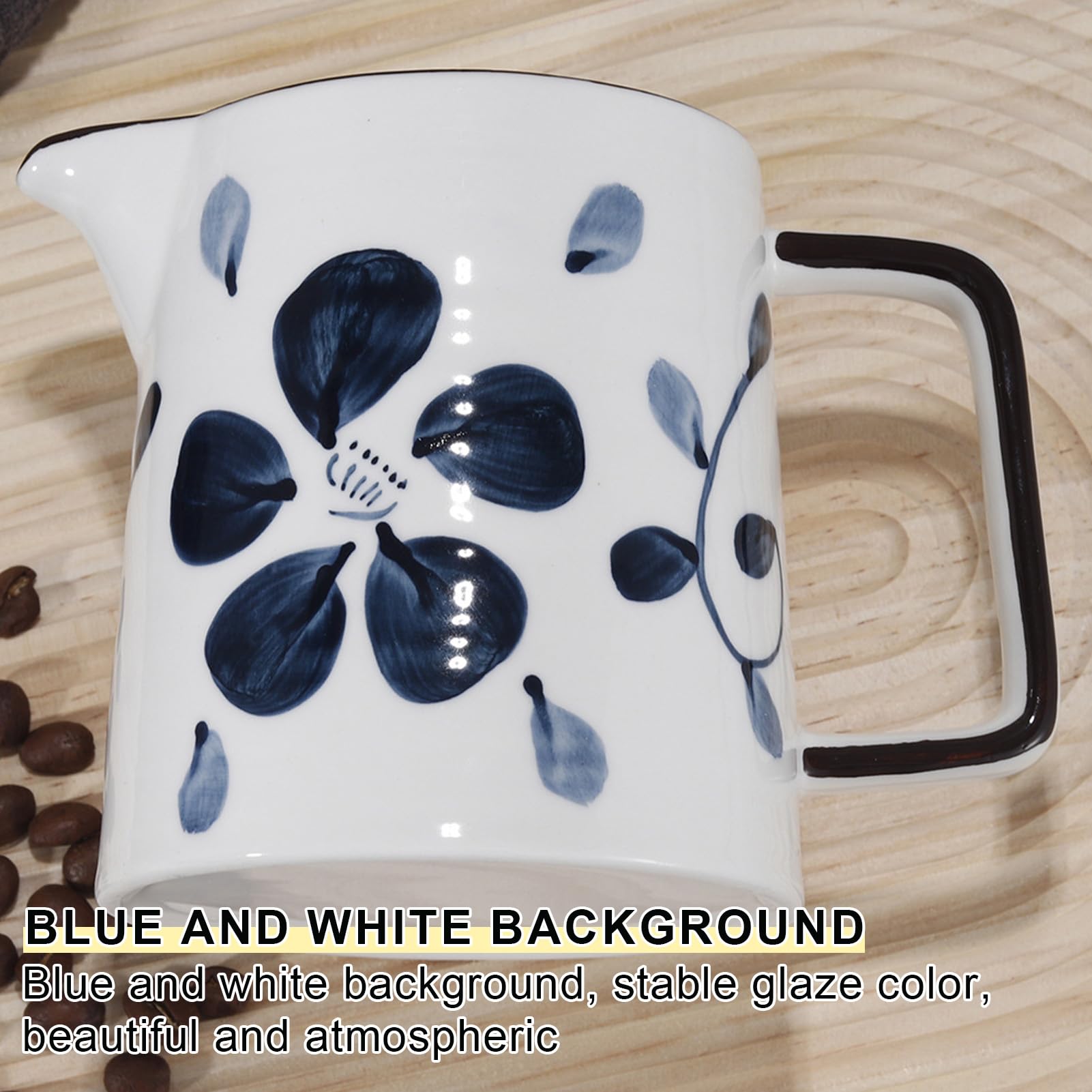 Pour Over Kaffeebereiter Mit Keramikbecher, Pour Over Kaffeebrüher, Tropfkaffeemaschine, Manueller Drip Kaffeebereiter, Handgezeichnet Kaffeemaschinen-Set Mit Keramik-Kaffeetropfe (A)