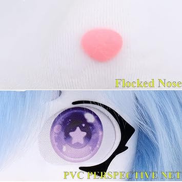 WLYEZAU KIG Fur Suit Animal Hood Wearable Artificial Fur Hood Furry Party Camouflage Headband Mask E