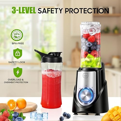 Miniatura 5 de Licuadora personal, botella de batido eléctrico, botella de viaje y tarro de caféespecias, tazas agitadoras portátiles para batidos de proteínas