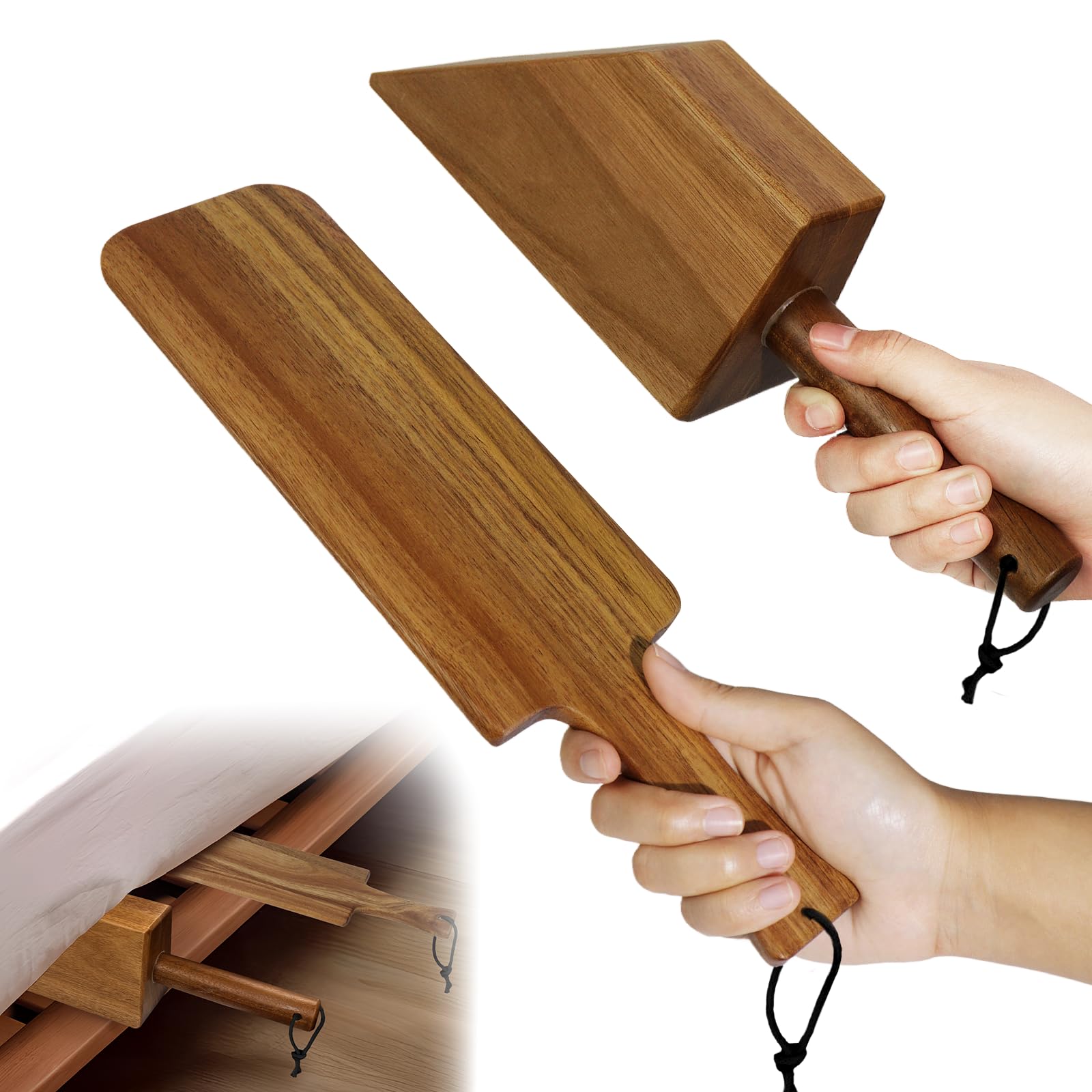 Acacia Wood Mattress Lifter Tool for Changing Sheets, Easy Lever-Action Lift & Comfort Grip, Sturdy Wooden Design for Seniors, Caregivers, Housekeepers, Daily Bed Making & Sheet Tucking