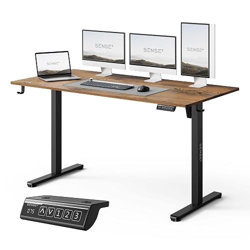 SENSE7 Nojo Light Bureau électrique réglable 140x70cm chêne Noir 70kg