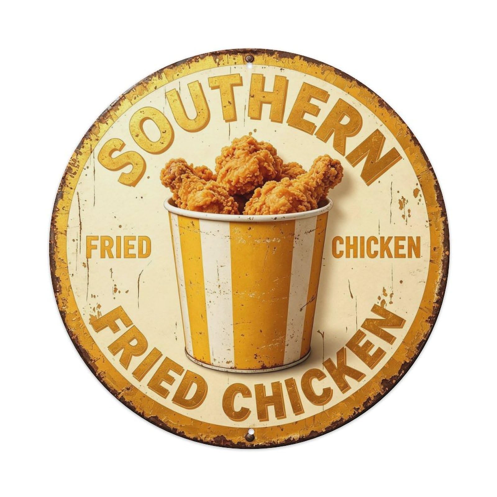 Southern Fried Chicken Metal Tin Sign Plaque