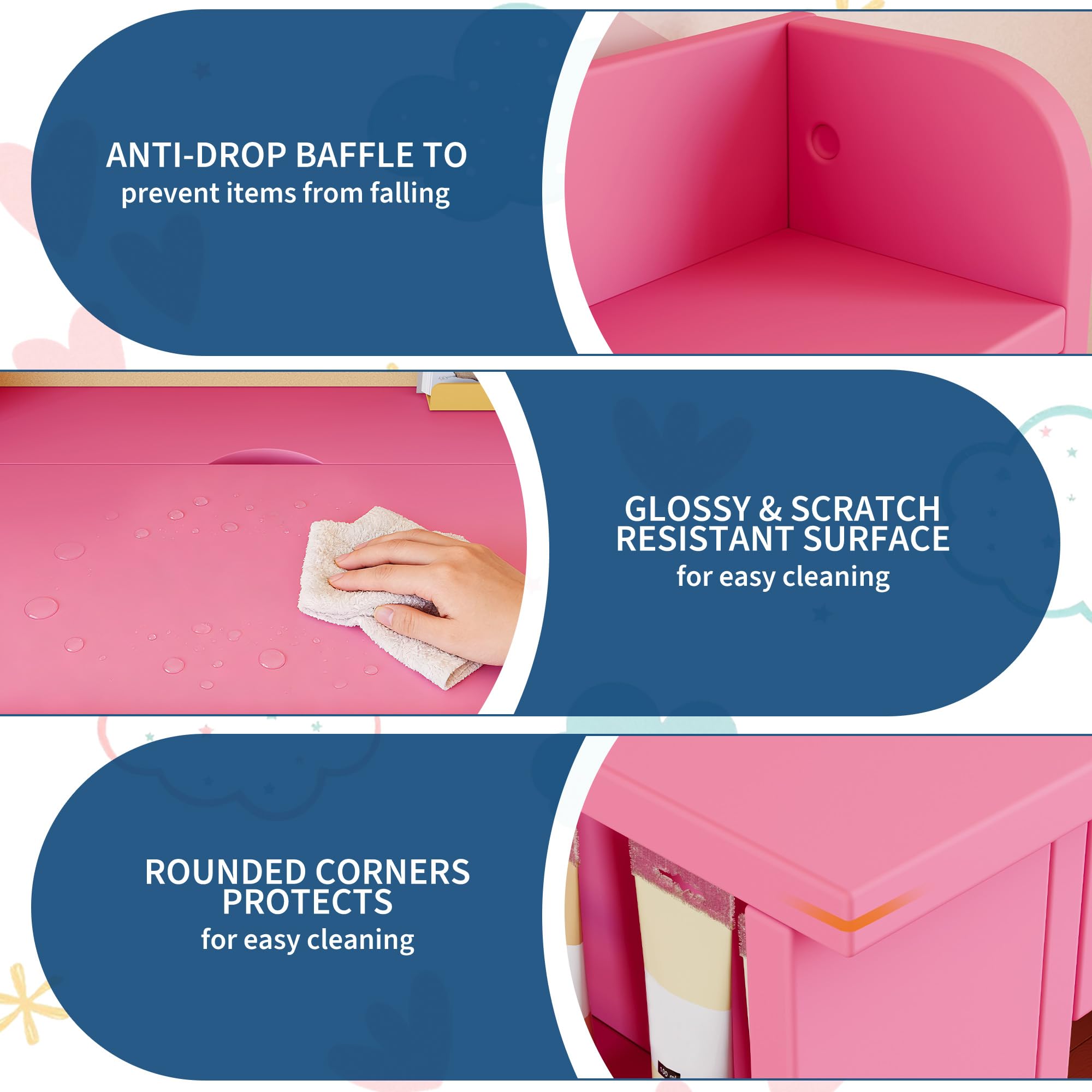 Escritorio Infantil 2 en 1 con 0-40° Soporte Elevador de Escritorio, Mesa con Silla Escritorio de Madera, Estante para Libros, Área de Almacenamiento y Taquilla con Puerta, 3+