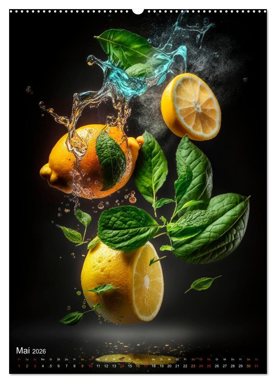 Coole Früchte (Wandkalender 2026 DIN A2 hoch), CALVENDO Monatskalender: Frische Früchte, atemberaubend schön und richtig lecker. (CALVENDO Lifestyle)
