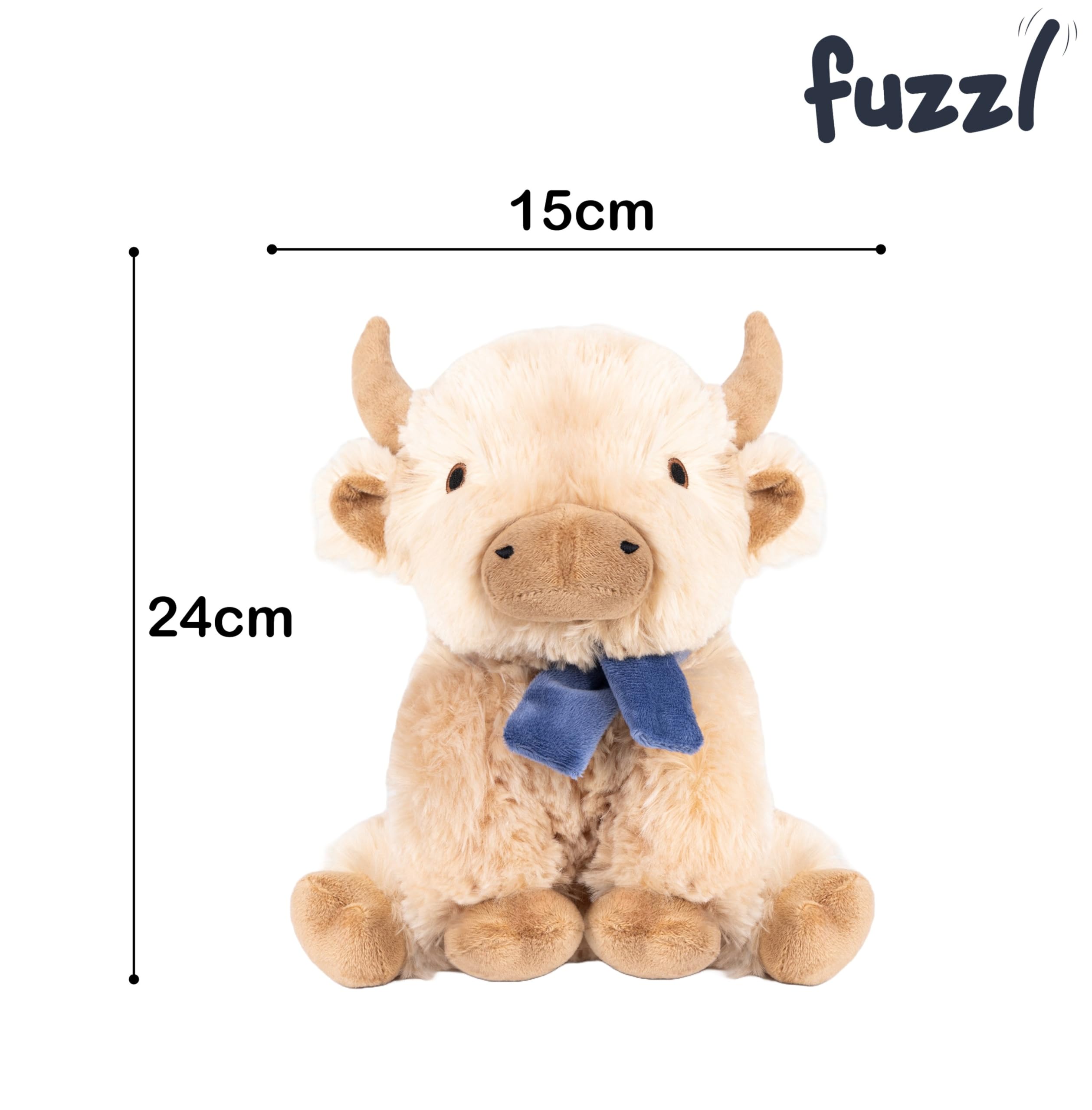 Fuzzl Bonnie Hochlandkuh Plüsch-Hundespielzeug Blau
