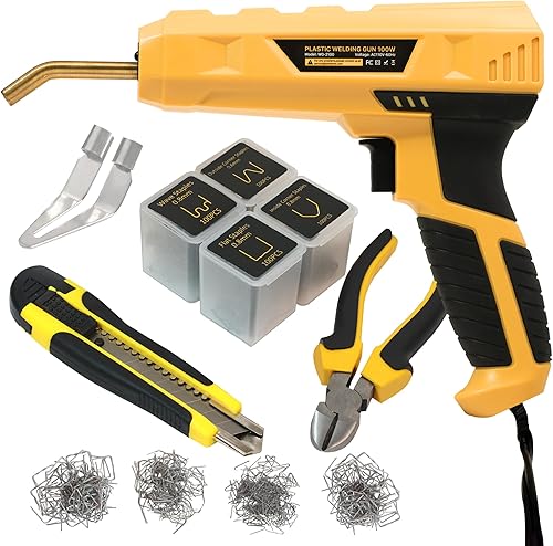 Miniatura 7 de NexiumTools - Kit de soldador de plástico de 220 W, calentamiento rápido de 1-3 segundos, kit de soldadura de plástico con 4 tipos de grapas para