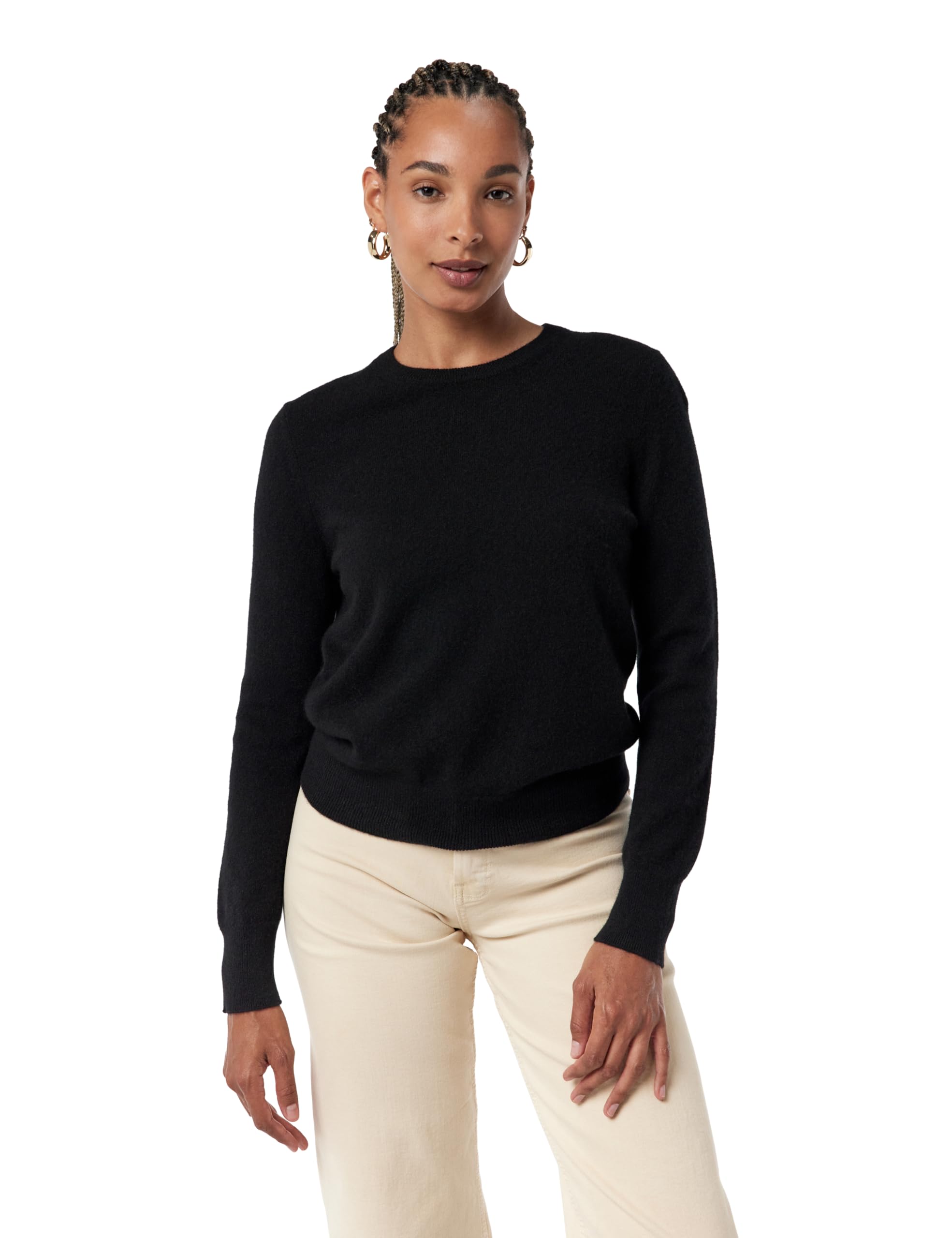 NAADAM Women's The Original Cashmere Crewneck Sweater, Black, XS