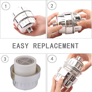 Universal Replacement Shower Filter Cartridge for Hard Water, 15-Stage Filter Cartridge-Reduces Chemicals Chlorine Transform