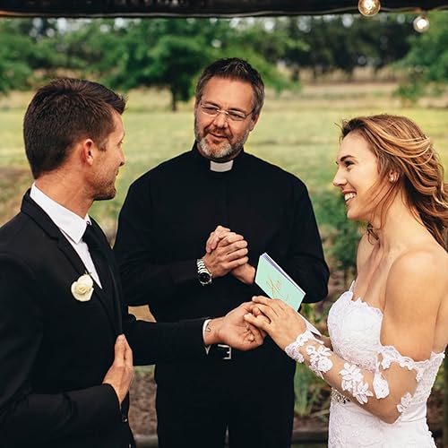 Miniatura 6 de YILANFULL Libros de votos, libros de votos de boda con letras de lámina dorada, hermoso regalo de novia con guía de votos de boda, 5.5 x 3.9