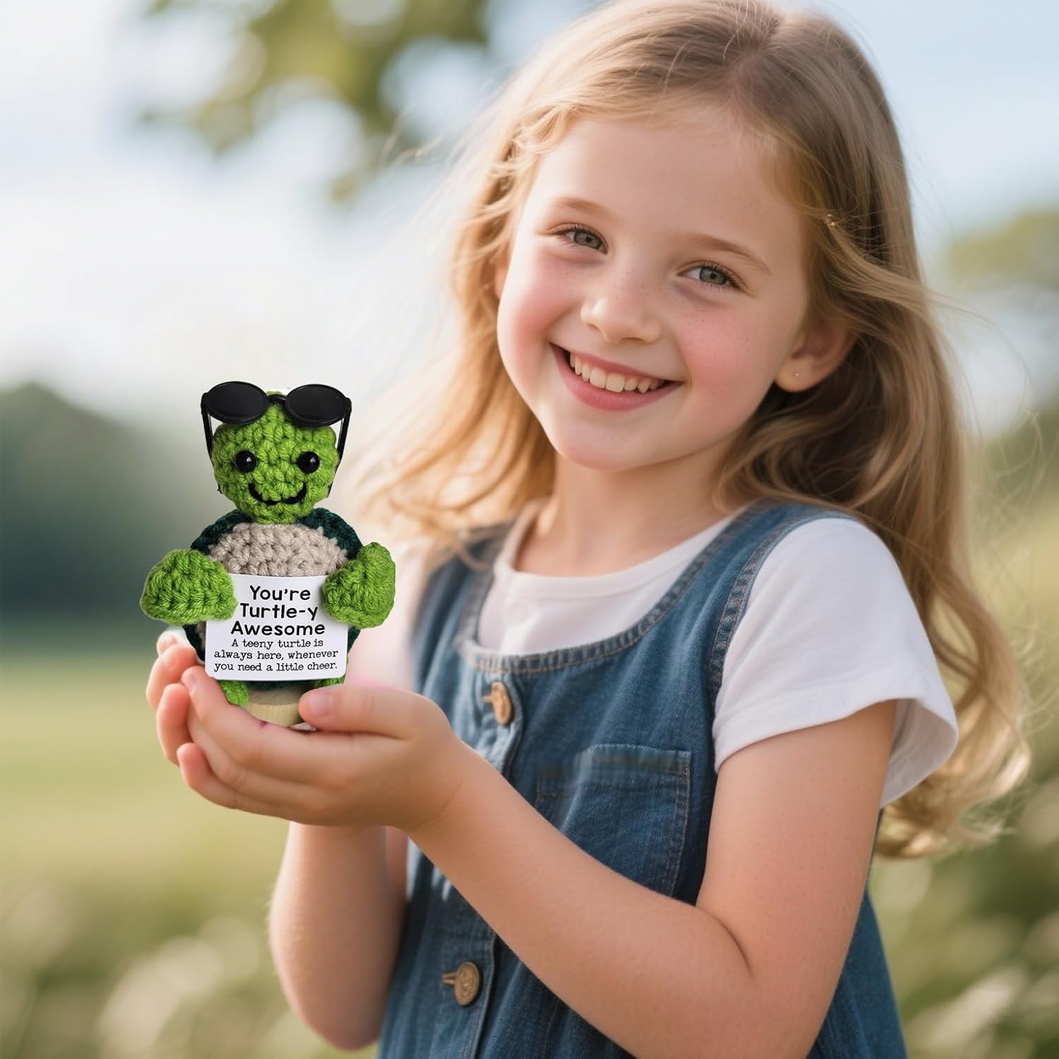 Mini Funny Positive Crochet Animals Already Made Teacher Appreciation Gifts Turtle Stuffed Animal Emotional Support Crochet Inspirational Gifts for Women Birthday Gift Valentines Day Decor - Image 3