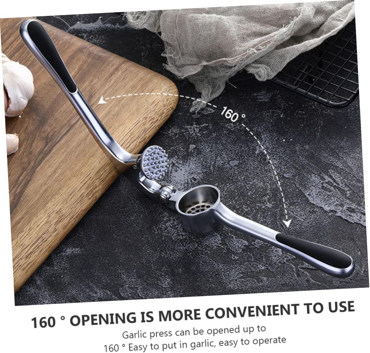 1set Garlic Press Garlic Crusher Manual Mincer Chopper Masher Quality Alloy Comfortable Handle Multi-use