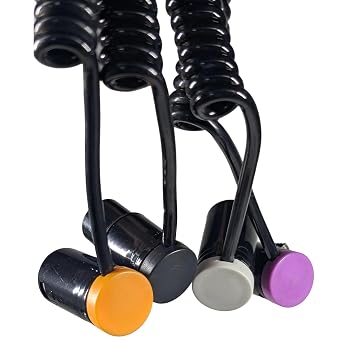 4-Pcs Coiled Low-Profile 3-Pin XLR Female to XLR Male Adjustable-Angle Cable for Sound Devices 302, 552, 633, 688, 788T Mixer, Zaxcom, Zoom F8, 6 to 20-Inches, Black White Orange Purple