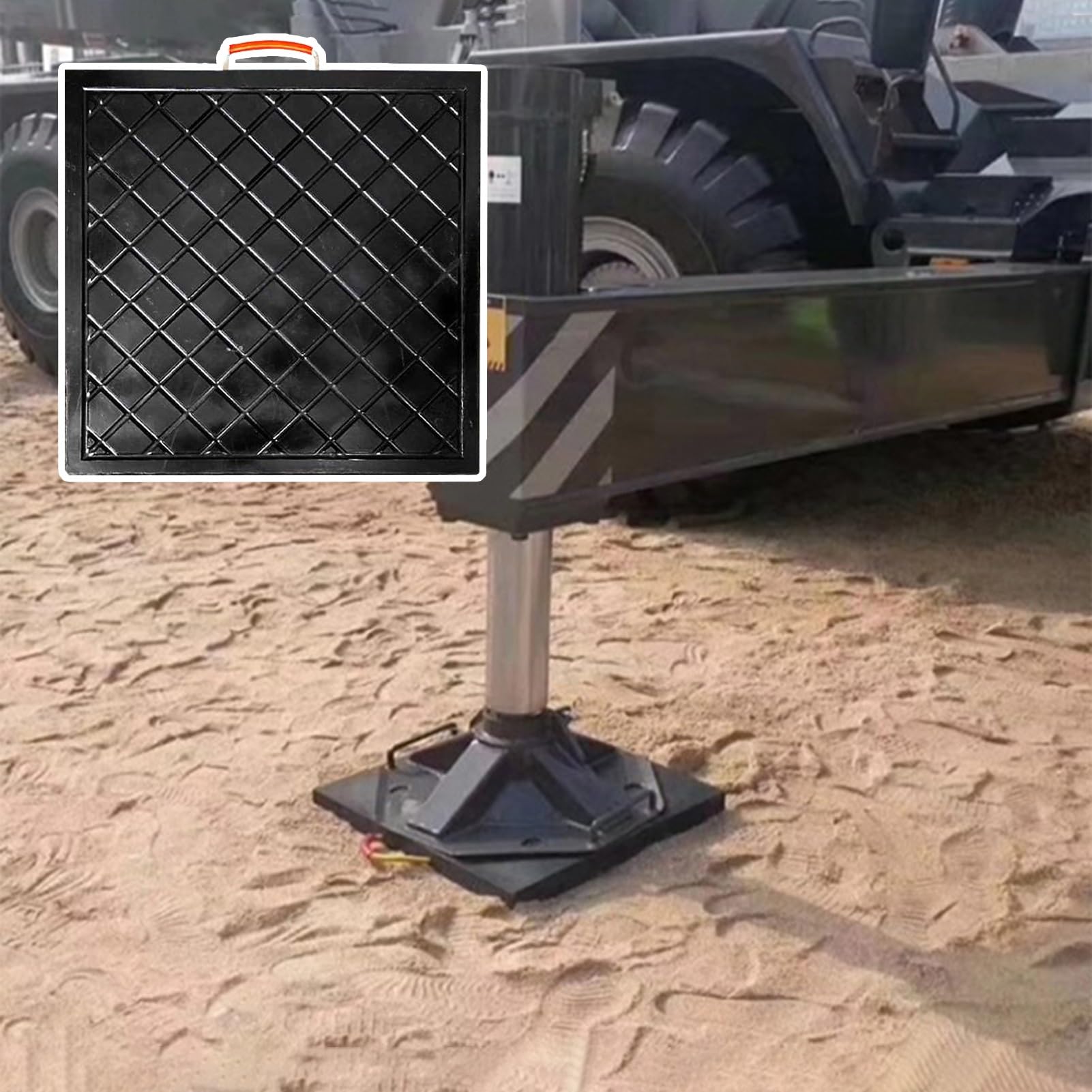 Stützplatten Stapelbares, Unzerbrechliches Stützpolster, Stabilisierende Landepolster für Wohnmobilheber mit Integriertem Griff, Stützpolster zur Nivellierung, Tragfähigkeit 5-35 Tonnen(30x30x5cm/11.8