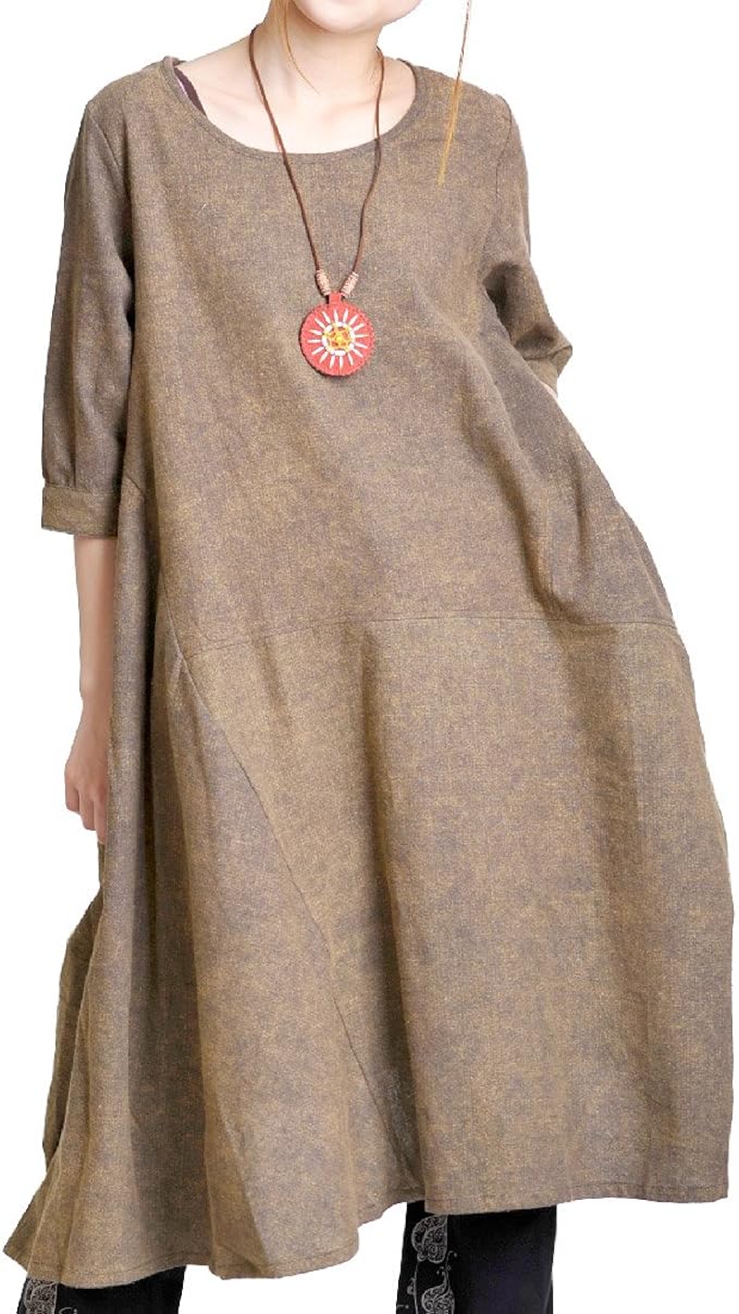 Amazon Co Jp どうなってるのツギハギ変形wakuwakuナチュラルワンピース ブラウン T 服 ファッション小物