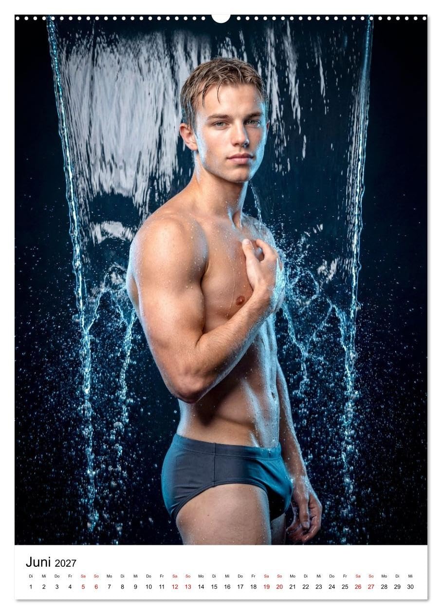 Im Bann des Wassers - Athletische Ästhetik männlicher Schwimmer (hochwertiger Premium Wandkalender 2027 DIN A2 hoch), Kunstdruck in Hochglanz: ... voller Präsenz und Dynamik. (CALVENDO Erotik)