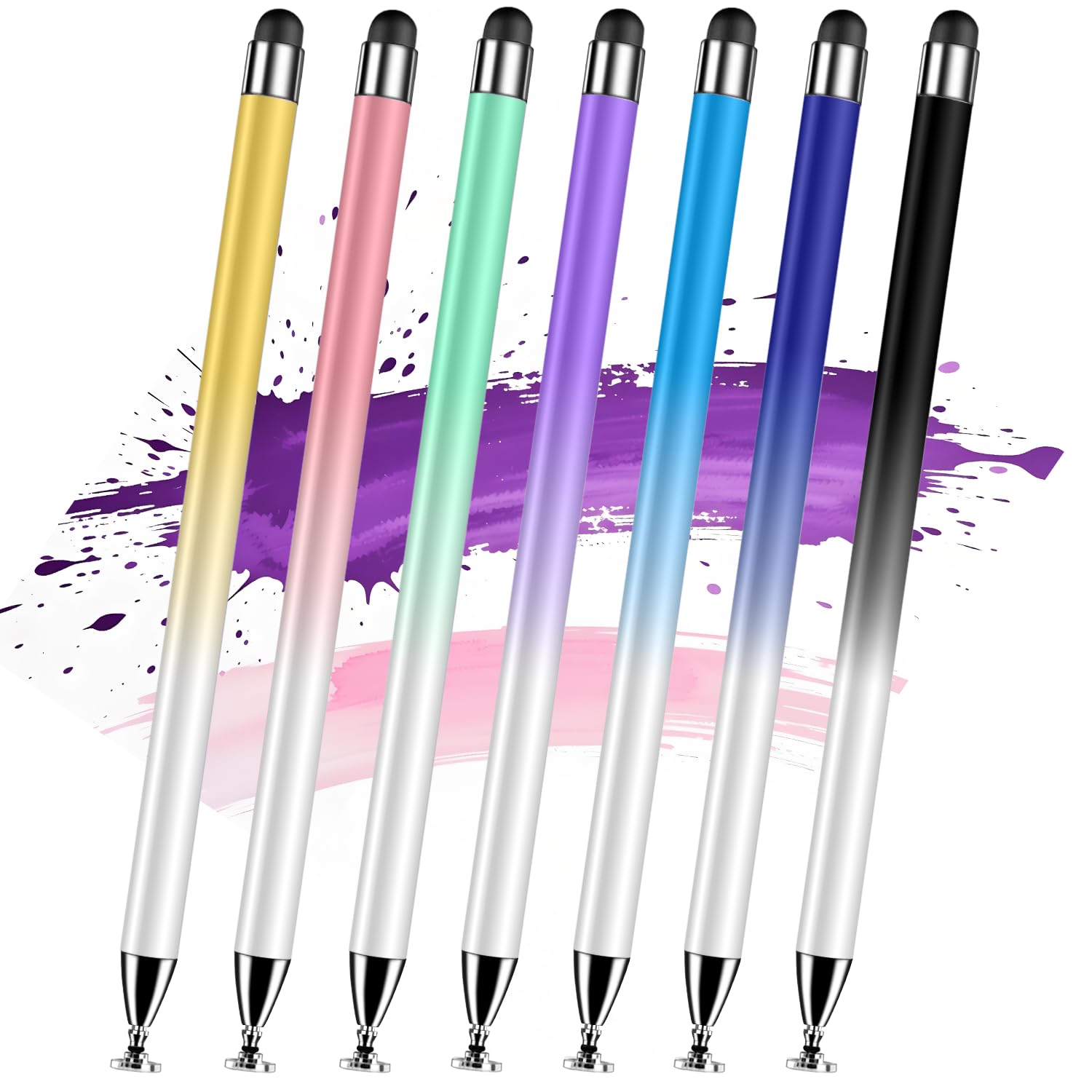 Stylus (7 Stück), 2-in-1 Stylus Pen für Touchscreen, hohe Präzision und Empfindlichkeit, geeignet für iPad/iPhone/Samsung/Android Smartphone und Tablets, kompatibel mit allen Touchscreens